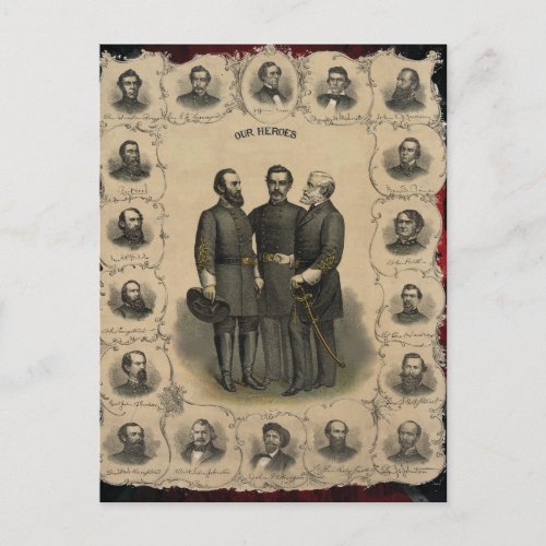 American Civil War Heroes Spectacular Bargain Postcard