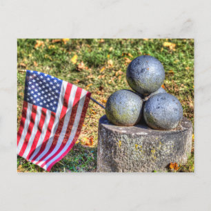 American Civil War Memorial Cannon Balls Postcard
