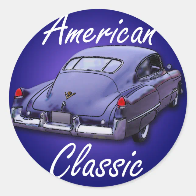 1949 Sticker American Classic 1949 Cadillac Round Sticker | Zazzle