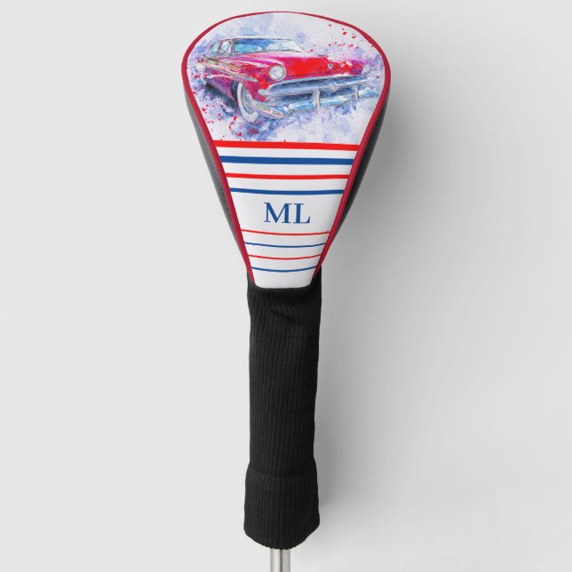American Classic Car Monogrammed Golf Head Cover (Front)