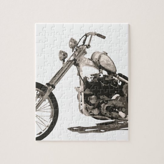 American Classic Chopper Motorcycle Jigsaw Puzzle