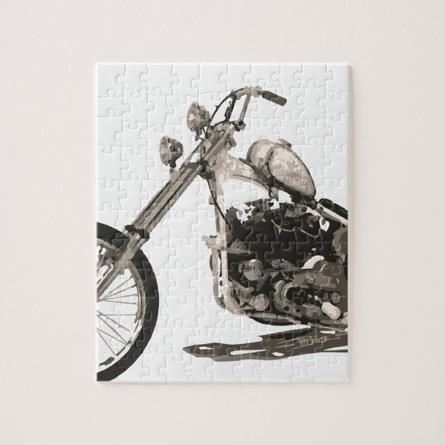 American Classic Chopper Motorcycle Jigsaw Puzzle (Vertical)