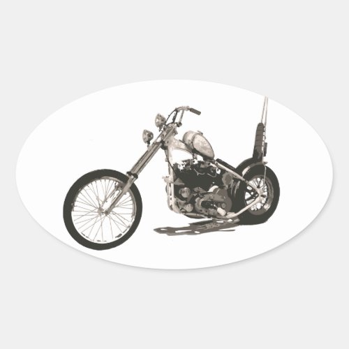 American Classic Chopper Motorcycle Oval Sticker