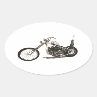 American Classic Chopper Motorcycle Oval Sticker