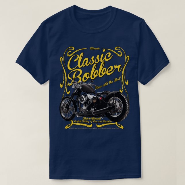 American Classic Custom Bobber Motorcycle T-Shirt (Design Front)