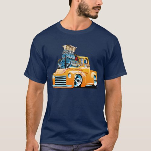 American Classic Hot Rod Pickup Truck Cartoon T_Shirt