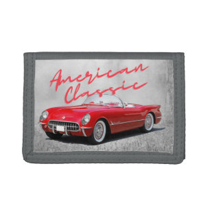 American Classic Vintage Red Convertible Trifold Wallet