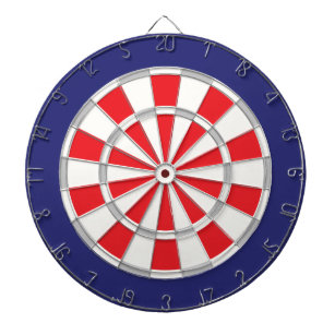 American Classic White, Silver, Red, And Navy Blue Dartboard