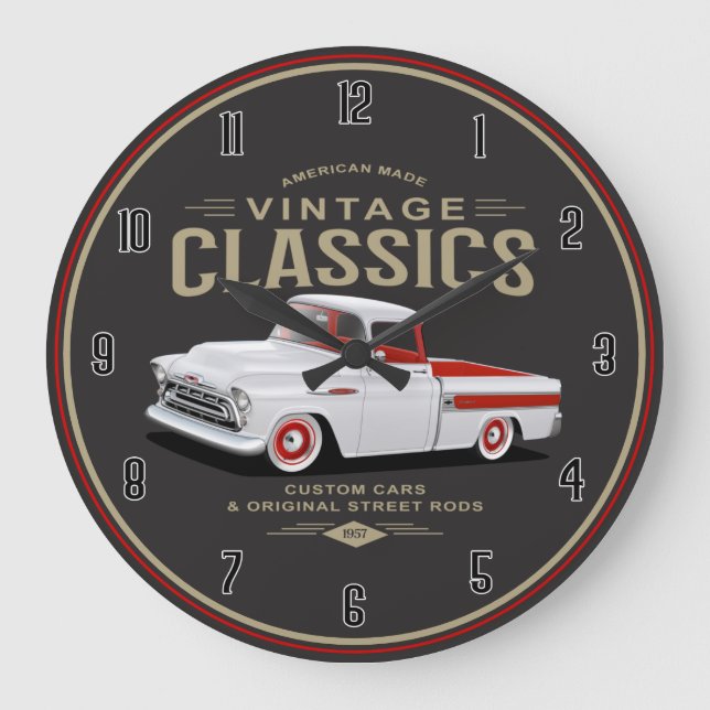 American Classics White Truck Large Clock (Front)