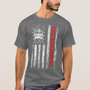 American  cnc operator machinist T-Shirt