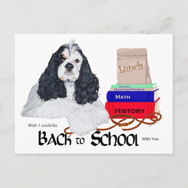 American Cocker Spaniel Back to School Postcard (Front)
