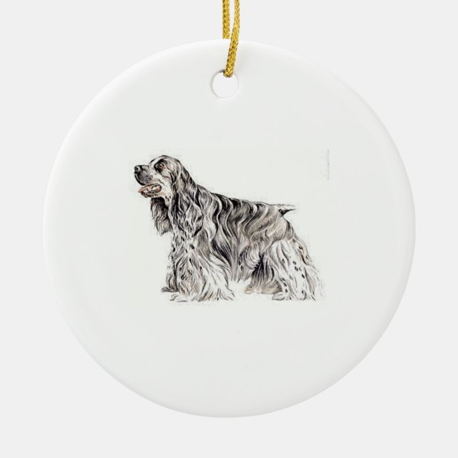 American Cocker Spaniel Ceramic Ornament (Front)