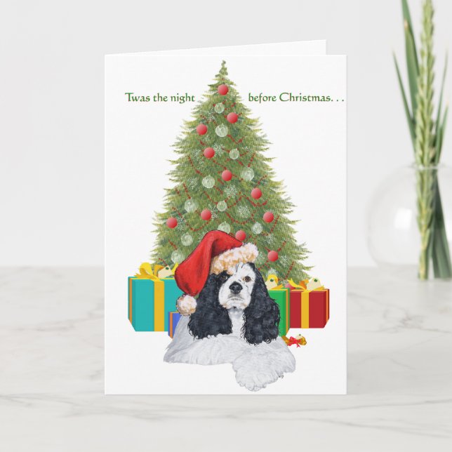 American Cocker Spaniel Christmas Holiday Card (Front)