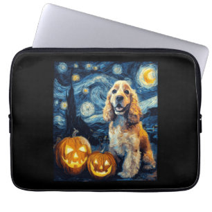 American Cocker Spaniel Cute Dog Halloween Jack O  Laptop Sleeve