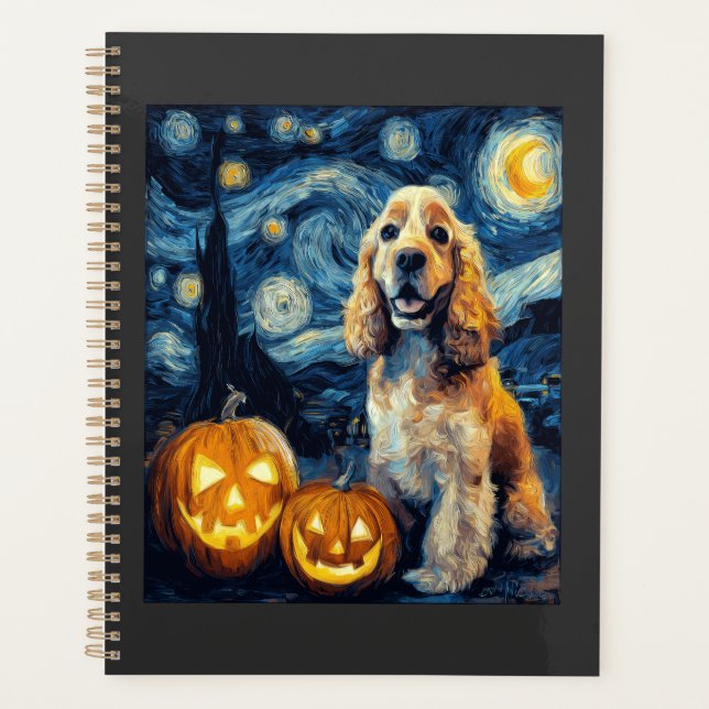 American Cocker Spaniel Cute Dog Halloween Jack O  Planner (Front)
