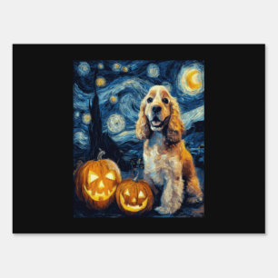 American Cocker Spaniel Cute Dog Halloween Jack O Sign