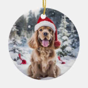 American Cocker Spaniel Dog Christmas Keepsake Ceramic Ornament