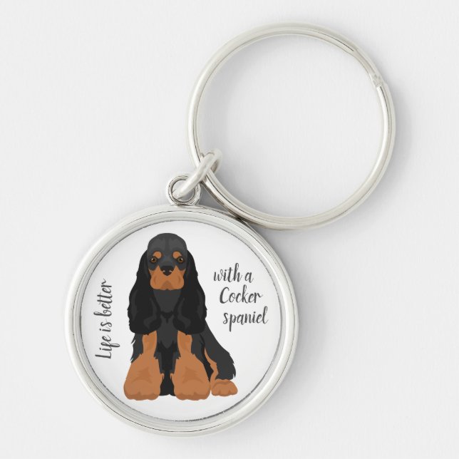 American Cocker Spaniel dog Keychain (Front)