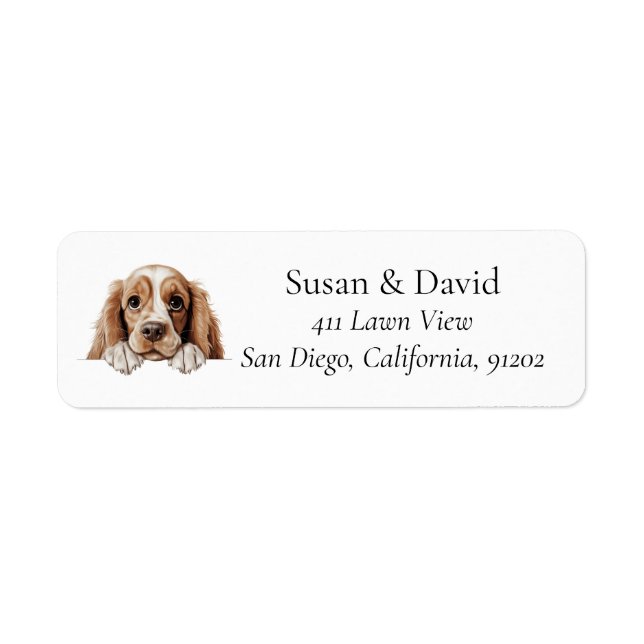American Cocker Spaniel Dog Label (Front)