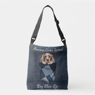 American Cocker Spaniel Dog Mom Pocket  Crossbody Bag