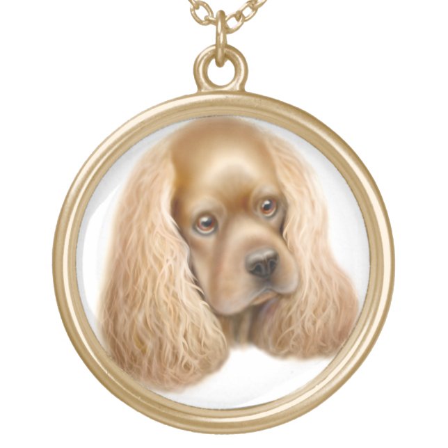 American Cocker Spaniel Dog Necklace (Front)