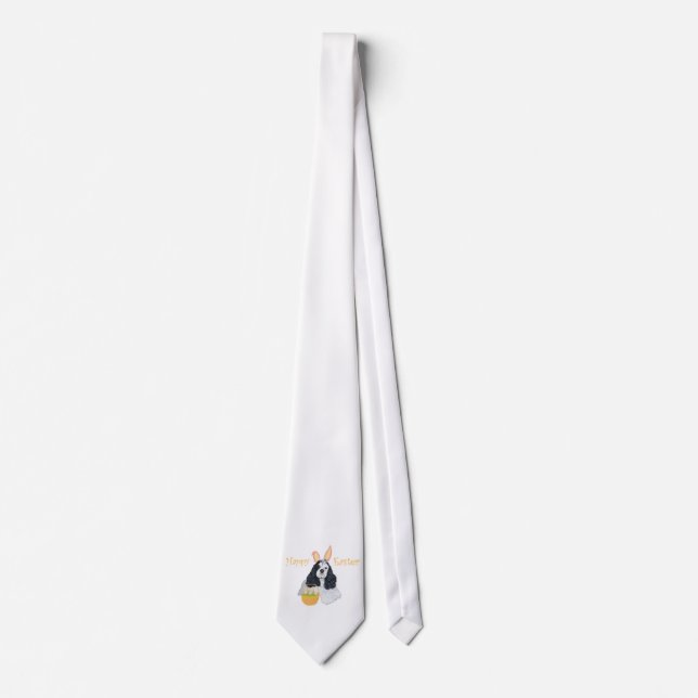 American Cocker Spaniel Easter Neck Tie (Front)