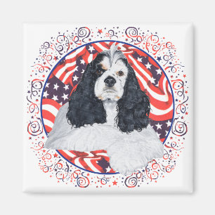 American Cocker Spaniel Flag Magnet
