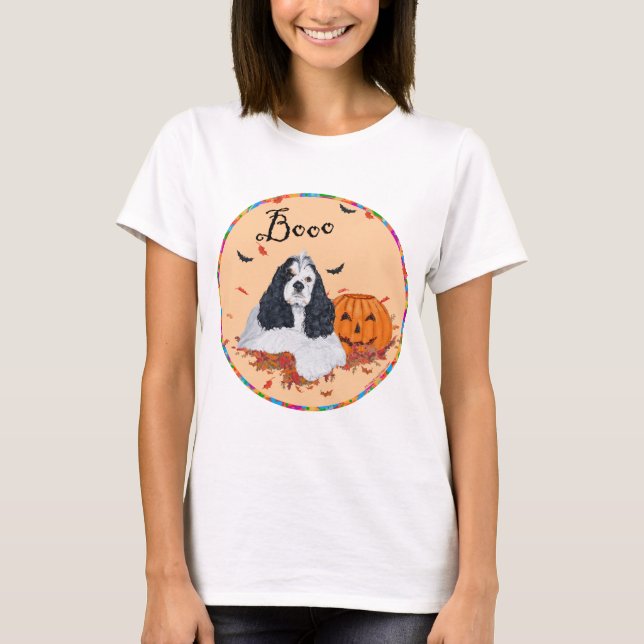 American Cocker Spaniel Halloween T-Shirt (Front)