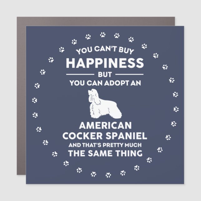 American Cocker Spaniel Happiness Car Magnet (Front)