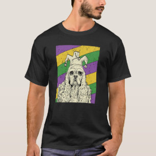 American Cocker Spaniel Jester Mardi Gras Dog Mom  T-Shirt