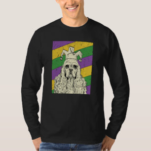 American Cocker Spaniel Jester Mardi Gras Dog Mom T-Shirt