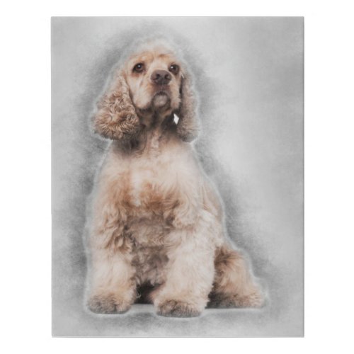 American Cocker Spaniel Painting Pencil Faux Canvas Print