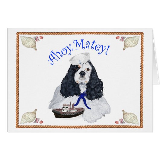 American Cocker Spaniel Sailor Cards (Front Horizontal)