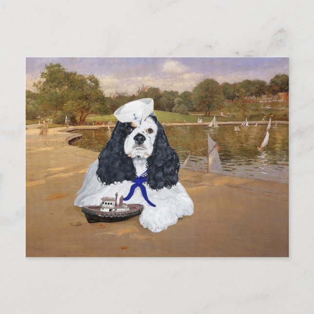 American Cocker Spaniel Sailor Postcard (Front)