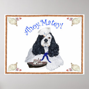 American Cocker Spaniel Sailor Poster