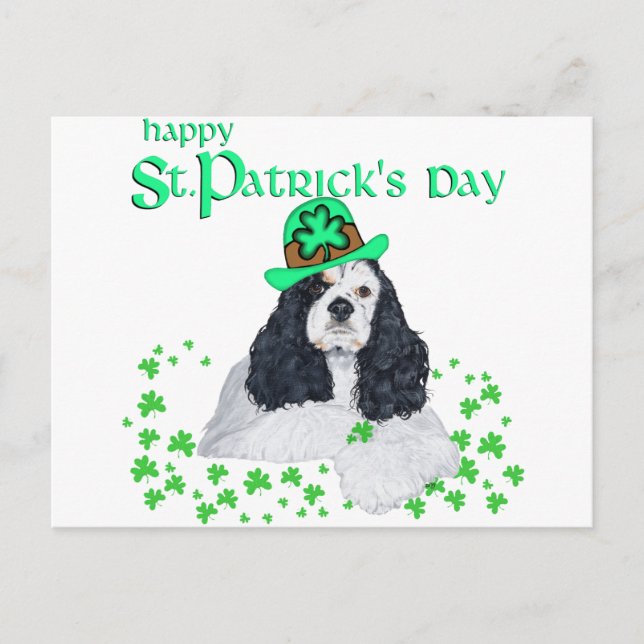 American Cocker Spaniel St. Patrick's Day Postcard (Front)