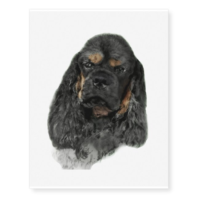 American Cocker Spaniel Temporary Tattoos (Front)