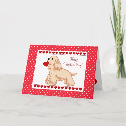 American Cocker Spaniel Valentine Cartoon Holiday Card