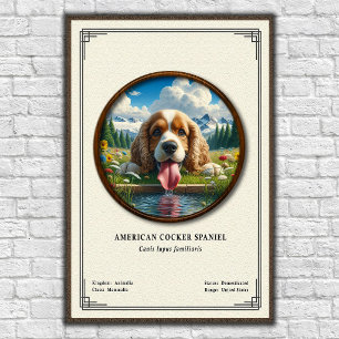 American Cocker Spaniel Zoology Series Poster