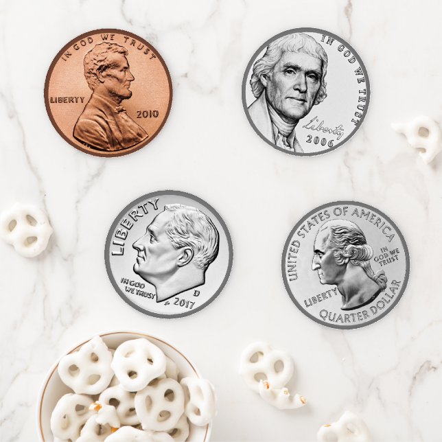 American Coins Coaster Set (In Situ)