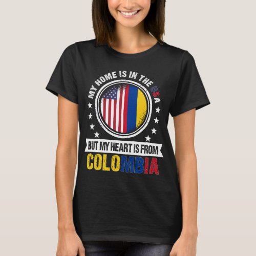 American Colombian Flag Heart Colombia Patriot T_Shirt