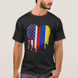 American Colombian Hispanic Heritage Month Flag He T-Shirt
