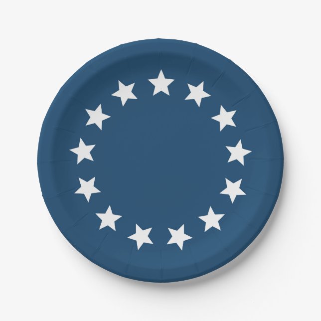 American Colonial Flag Stars Paper Plates (Front)