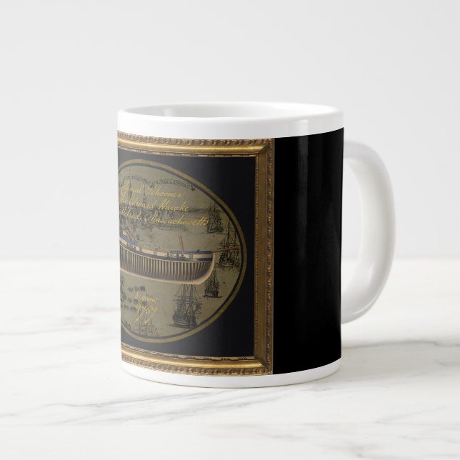 American Colonial Schooner Sir Edward Hawke Giant Coffee Mug (Front Right)
