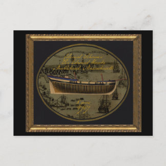 American Colonial Schooner Sir Edward Hawke Holiday Postcard