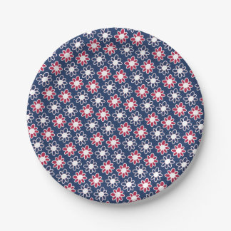 American colored flowers paper plates
