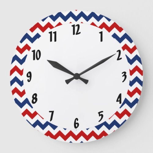 American Colors Chevron Stripes Large Clock