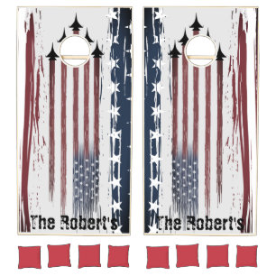 American colors Flag Aircraft Custom Cornhole Set