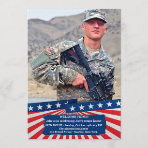American Colors Photo Patriotic Invitation