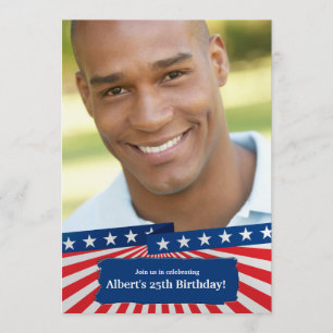 American Colors Photo Patriotic Invitation